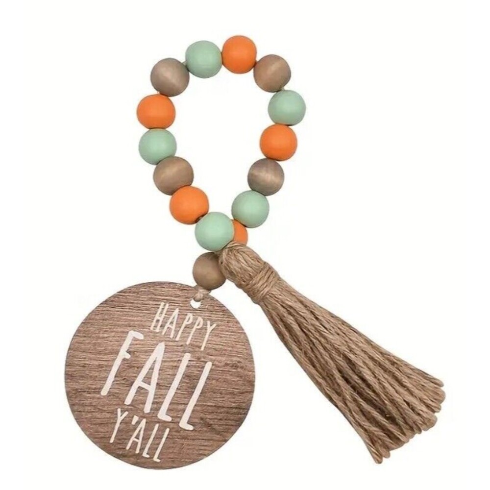 Fall/Autumn Bead Garland ~ Happy Fall Y’all ~ Tier Tray Decor ~ Shelf Sitter